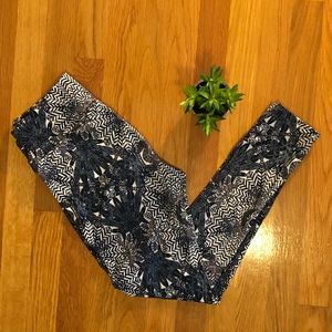 Navy and Gray LuLaRoe Leggings OS